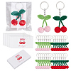 30Pcs 2 Colors Polyester Crochet Cherry Keychains KEYC-MA00012-1