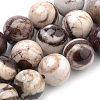 Natural Zebra Jasper Beads Strands G-S259-30-6mm-1