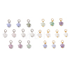 10Pcs 5 Styles Natural White Jade & Rose Quartz & Lepidolite & Green Aventurine & Synthetic Blue Lace Agate Star Charms PALLOY-JF04533-1