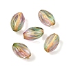 Baking Paint and Golden Metal Enlaced Glass Beads GL-CBA1477-08B-1
