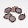Tibetan Style Oval Alloy Pendant Cabochon Settings LS-TIBEP-Q054-44R-NR-2