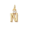 Brass Pave Clear Cubic Zirconia Charms KK-A273-01G-N-1