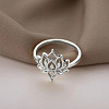 Hollow Out Lotus Brass Finger Rings FS-WG83FEB-03-1