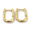 Textured Rectangle Brass Hoop Earrings EJEW-B007-02G-1