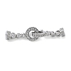 Ring Brass Micro Pave Clear Cubic Zirconia Fold Over Clasps KK-Z143-21P-1