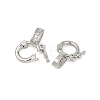 Brass Micro Pave Clear Cubic Zirconia Twister Clasps KK-H202-18P-2