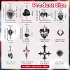 24Pcs 12 Styles Gothic Alloy Black Enamel Chandelier Component Links FIND-OC0014-13-2