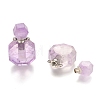Faceted Natural Amethyst Openable Perfume Bottle Pendants G-I287-06P-C-4
