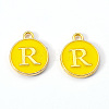 Golden Plated Alloy Enamel Charms ENAM-S118-09R-2