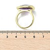 Heart Brass Natural Amethyst Finger Rings RJEW-D304-01G-A-3