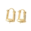 Brass Micro Pave Cubic Zirconia Hoop Earring Findings with Latch Back Closure ZIRC-F133-13G-1