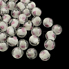 Handmade Luminous Inner Flower Lampwork Beads LAMP-R129-8mm-01-1