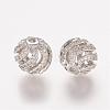 Brass Micro Pave Cubic Zirconia Beads ZIRC-K063-04P-1