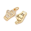 Christmas Brass Micro Pave Cubic Zirconia Charms KK-L255-18G-06-2