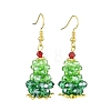 Christmas Theme Imitation Austrian Crystal & Electroplate Glass Dangle Earrings EJEW-TA00469-1