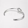 Unique Design 304 Stainless Steel Cuff Bangles BJEW-K105-07P-2