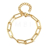 304 Stainless Steel Paperclip Chain Bracelets for Women BJEW-F536-22G-2