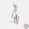 Anti-Tarnish Trendy Rhodium Plated 925 Sterling Silver Pinch Bails STER-M088-10B-3