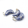 Moon Natural Blue Spot Jasper Pendants G-Q369-14-2