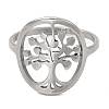 Non-Tarnish Tree of Life 201 Stainless Steel Finger Rings RJEW-G278-10P-2