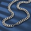 304 Stainless Steel Cuban Link Chain Necklaces for Men NJEW-D301-01P-1