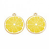 Light Gold Alloy Enamel Pendants ENAM-S126-125-2