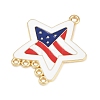 Independence Day Alloy Enamel Flag Chandelier Component Links FIND-E052-01B-G-2