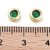 Brass with Single Cubic Zirconia Slide Charms KK-C051-27G-02-3