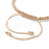Brass Beaded Braided Bead Bracelets BJEW-JB12817-01-4