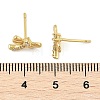 Brass Micro Pave Clear Cubic Zirconia Stud Earrings EJEW-R016-26G-10-5