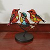 Stained Acrylic Birds Desktop Ornaments STGL-PW0001-48A-1