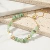 Natural Freshwater Pearl and Natural Green Aventurine Chip Beaded Adjustable Brass Box Chain Slider Bracelets for Women PS0343-1-1