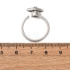 Brass Micro Pave Cubic Zirconia Rotating Cuff Rings RJEW-S636-02P-5