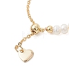 Adjustable Natural Pearl & Brass Silder Finger Rings RJEW-JR00964-3