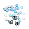 25Pcs Butterfly & Round Silicone Focal Beads SIL-L005-02A-2