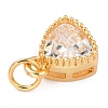 Real 18K Gold Plated Brass Inlaid Cubic Zirconia Charms ZIRC-L100-076G-07-4