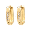Rectangle Brass Cubic Zirconia Hoop Earrings EJEW-A156-16A-G-4