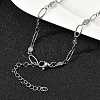 304 Stainless Steel Flower Link Chain Necklaces for Women NJEW-A046-02C-P-4