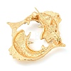 Golden Zinc Alloy with Rhinestone Brooches JEWB-B018-03G-11-2