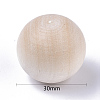 Unfinished Wood Beads X-WOOD-T014-30mm-3