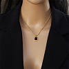 Trapezoid Stainless Steel with Natural Shell Pendant Necklaces & Hoop Earrings Sets WG9CFB5-01-2