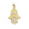 Brass Micro Pave Cubic Zirconia Pendants KK-P345-76G-1