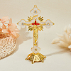 Religion Alloy Enamel Crucifix Cross Statue Display Decorations DJEW-WH0043-105C-4