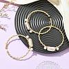 Twisted Wire Wrapped Natural Baroque Keshi Pearl Cuff Bangles for Women BJEW-JB13961-1