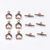 Tibetan Style Alloy Heart Toggle Clasps PALLOY-J471-27R-2