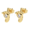 Brass & Crystal Rhinestone Stud Earrings for Women EJEW-G464-04G-03-4