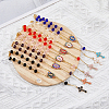 Cross Alloy Enamel Pendant Decorations HJEW-AB00656-5