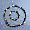 Natural Tiger Eye Chip Beaded Necklaces for Women IW6789-23-1