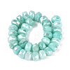 Electroplate Crackle Imitation Jade Glass Beads Strands EGLA-Q135-01A-C04-2