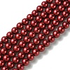 Eco-Friendly Dyed Glass Pearl Round Beads Strands HY-A008-8mm-RB038-1
